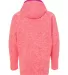 J America 8610 Youth Cosmic Fleece Hooded Pullover Fire Coral/ Magenta back view
