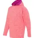 J America 8610 Youth Cosmic Fleece Hooded Pullover Fire Coral/ Magenta side view
