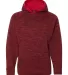 J America 8610 Youth Cosmic Fleece Hooded Pullover Red Fleck/ Red front view