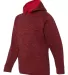 J America 8610 Youth Cosmic Fleece Hooded Pullover Red Fleck/ Red side view
