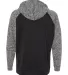 J America 8612 Colorblock Cosmic Fleece Hooded Pul Black/ Charcoal Fleck back view