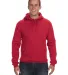 J America 8824 Premium Hooded Sweatshirt in Red front view