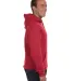 J America 8824 Premium Hooded Sweatshirt in Red side view