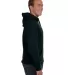 J America 8824 Premium Hooded Sweatshirt in Black side view