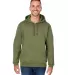 J America 8824 Premium Hooded Sweatshirt in Military green front view