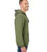J America 8824 Premium Hooded Sweatshirt in Military green side view