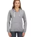 J America 8836 Women's Sueded V-Neck Hooded Sweats in Oxford front view