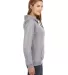 J America 8836 Women's Sueded V-Neck Hooded Sweats in Oxford side view