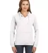 J America 8836 Women's Sueded V-Neck Hooded Sweats in White front view