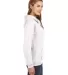 J America 8836 Women's Sueded V-Neck Hooded Sweats in White side view