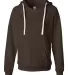 J America 8836 Women's Sueded V-Neck Hooded Sweats in Chocolate chip front view