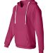 J America 8836 Women's Sueded V-Neck Hooded Sweats Wildberry side view