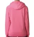 J America 8836 Women's Sueded V-Neck Hooded Sweats in Neon pink back view