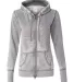J America 8913 Women's Zen Fleece Full-Zip Hooded  Cement front view