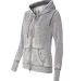J America 8913 Women's Zen Fleece Full-Zip Hooded  Cement side view