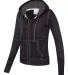 J America 8913 Women's Zen Fleece Full-Zip Hooded  Twisted Black side view