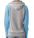 J America 8926 Women's Zen Fleece Raglan Hooded Sw Cement/ Oceanberry back view