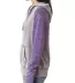 J America 8926 Women's Zen Fleece Raglan Hooded Sw Cement/ Very Berry side view