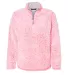 J America 8451 Women's Epic Sherpa Quarter-Zip Fire Coral Heather front view