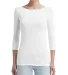 Anvil 2455L Women's Stretch Three-Quarter Sleeve T in White front view