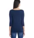 Anvil 2455L Women's Stretch Three-Quarter Sleeve T in Navy back view