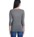 Anvil 2455L Women's Stretch Three-Quarter Sleeve T in Heather graphite back view