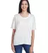 Anvil 36PVL Women's Freedom Drop Shoulder Tee in White front view