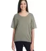 Anvil 36PVL Women's Freedom Drop Shoulder Tee in Hthr city green front view