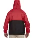Harriton M750 Adult Packable Nylon Jacket RED/ BLACK back view