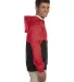 Harriton M750 Adult Packable Nylon Jacket RED/ BLACK side view