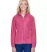 Harriton M990W Ladies' 8 oz. Full-Zip Fleece CHARITY PINK front view