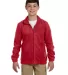 Harriton M990Y Youth 8 oz. Full-Zip Fleece RED front view
