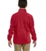 Harriton M990Y Youth 8 oz. Full-Zip Fleece RED back view