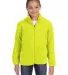 Harriton M990Y Youth 8 oz. Full-Zip Fleece SAFETY YELLOW front view