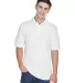 Harriton M265 Men's 5.6 oz. Easy Blend™ Polo WHITE front view