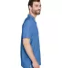 Harriton M560 Men's Barbados Textured Camp Shirt POOL BLUE side view