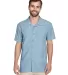 Harriton M560 Men's Barbados Textured Camp Shirt CLOUD BLUE front view