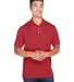 Harriton M353 Men's Double Mesh Polo RED front view