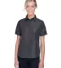 Harriton M580W Ladies' Key West Short-Sleeve Perfo DARK CHARCOAL front view