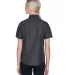 Harriton M580W Ladies' Key West Short-Sleeve Perfo DARK CHARCOAL back view