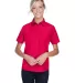 Harriton M580W Ladies' Key West Short-Sleeve Perfo RED front view