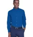 Harriton M500T Men's Tall Easy Blend™ Long-Sleev FRENCH BLUE front view