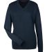 Harriton M420W Ladies' Pilbloc™ V-Neck Sweater in Dark navy