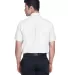 Harriton M600S Men's Short-Sleeve Oxford with Stai WHITE back view