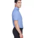 Harriton M600S Men's Short-Sleeve Oxford with Stai LIGHT BLUE side view
