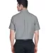 Harriton M600S Men's Short-Sleeve Oxford with Stai OXFORD GREY back view