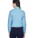 Harriton M600W Ladies' Long-Sleeve Oxford with Sta LIGHT BLUE back view