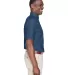 Harriton M550S Men's 6.5 oz. Short-Sleeve Denim Sh DARK DENIM side view