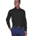 Harriton M500 Men's Easy Blend™ Long-Sleeve Twil BLACK front view