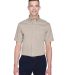 Harriton M500S Men's Easy Blend™ Short-Sleeve Tw STONE front view